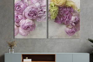 Модульная картина на холсте KIL Art Пурпурные пионы 165x122 см (268-2)