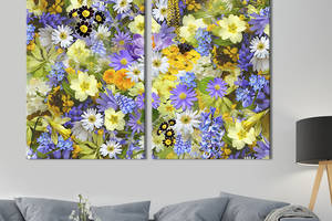 Модульная картина на холсте KIL Art Разноцветные полевые цветы 111x81 см (216-2)