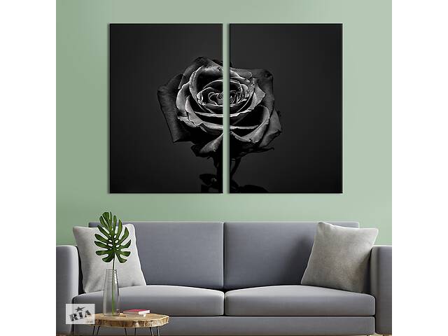 Модульная картина на холсте KIL Art Роскошная чёрная роза 165x122 см (252-2)