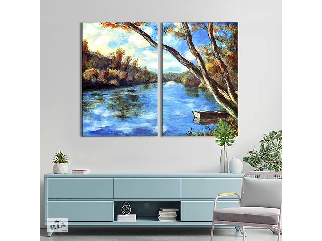 Модульная картина на холсте KIL Art Широкая река 111x81 см (561-2)