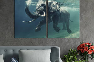 Модульная картина на холсте KIL Art Слон на море 165x122 см (155-2)