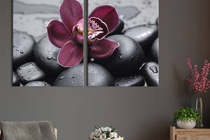 Модульная картина на холсте KIL Art Тёмная орхидея 111x81 см (231-2)