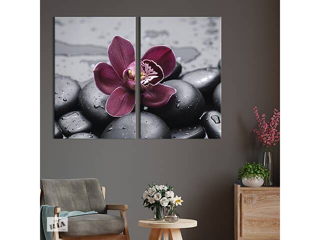 Модульная картина на холсте KIL Art Тёмная орхидея 165x122 см (231-2)