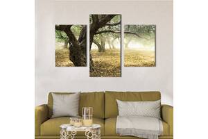 Модульная картина на холсте KIL Art триптих Большие оливковые деревья 96x60 см (554-32)
