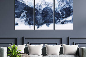 Модульная картина на холсте KIL Art триптих Ледяные острые скалы 128x81 см (605-31)