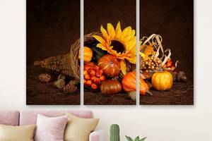 Модульная картина на холсте KIL Art Триптих Осенний урожай 156x100 см (M3_XL_278)