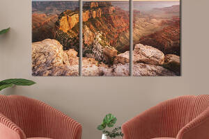 Модульная картина на холсте KIL Art триптих Панорамный вид Гранд Каньона 128x81 см (599-31)