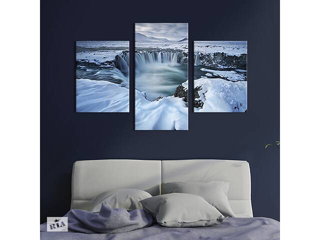 Модульная картина на холсте KIL Art триптих Тающий ледник 96x60 см (636-32)