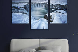 Модульная картина на холсте KIL Art триптих Тающий ледник 66x40 см (636-32)