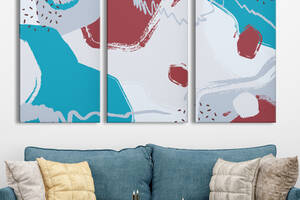 Модульная картина на холсте KIL Art триптих Текстуры Палитра красок 128x81 см (MK311602)