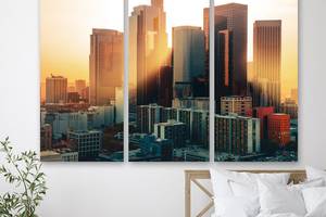 Модульная картина на холсте KIL Art Триптих Восход солнца в Лос-Анджелесе 156x100 см (M3_XL_527)