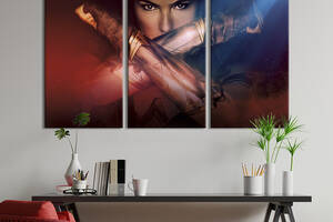 Модульная картина на холсте KIL Art триптих Wonder Woman 156x100 см (1414-31)