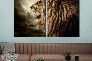 Модульная картина на холсте KIL Art Величественный лев 111x81 см (142-2)