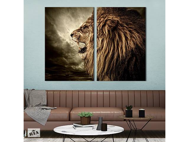 Модульная картина на холсте KIL Art Величественный лев 165x122 см (142-2)