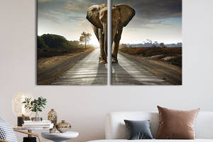 Модульная картина на холсте KIL Art Величественный слон 71x51 см (135-2)