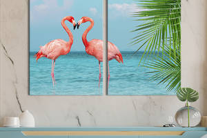 Модульная картина на холсте KIL Art Влюбленные фламинго 165x122 см (187-2)