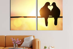 Модульная картина на холсте KIL Art Влюбленные голуби 111x81 см (153-2)