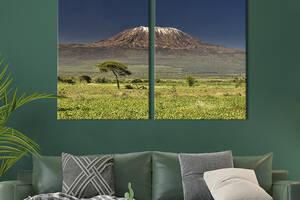 Модульная картина на холсте KIL Art Высочайшая гора Африки Килиманджаро 165x122 см (544-2)