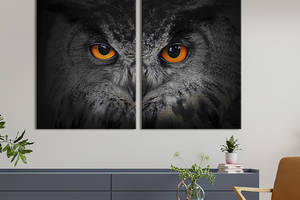 Модульная картина на холсте KIL Art Взгляд совы 111x81 см (139-2)