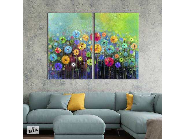 Модульная картина на холсте KIL Art Яркие полевые цветы 111x81 см (243-2)