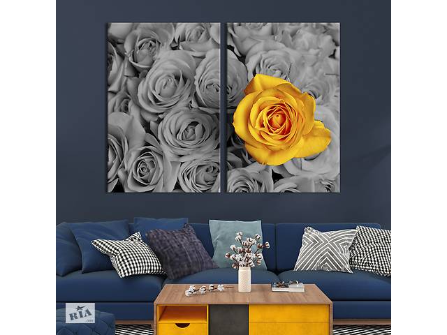 Модульная картина на холсте KIL Art Жёлтая роза 165x122 см (233-2)