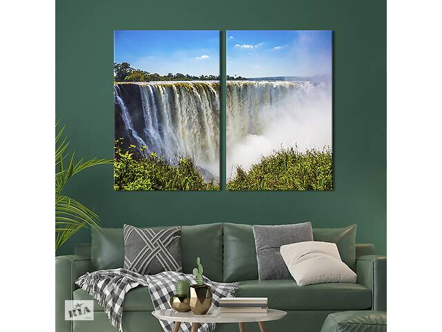 Модульная картина на холсте KIL Art Жемчужина Африки- водопад Виктория 71x51 см (601-2)