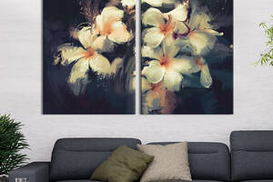 Модульная картина на холсте KIL Art Живописные белые цветы 71x51 см (242-2)
