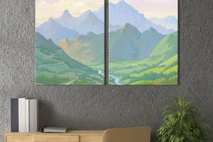Модульная картина на холсте KIL Art Живописные острые скалы 165x122 см (626-2)