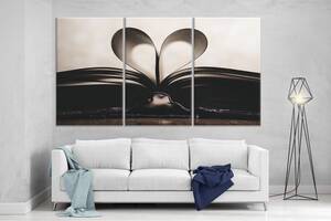 Модульная картина на холсте ProfART XL30 167 x 99 см Любовь в книге (hub_TyBB52072)
