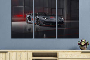 Модульная картина на холсте из 3 частей KIL Art триптих Шикарный Lamborghini 128x81 см (1263-31)
