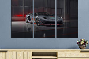 Модульная картина на холсте из 3 частей KIL Art триптих Шикарный Lamborghini 78x48 см (1263-31)
