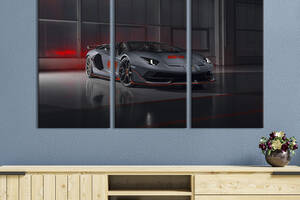 Модульная картина на холсте из 3 частей KIL Art триптих Шикарный Lamborghini 156x100 см (1263-31)