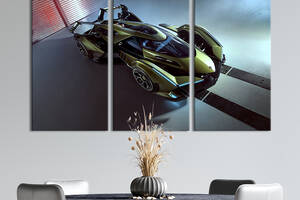 Модульная картина на холсте из 3 частей KIL Art Уникальный суперкар Lambo v12 vision gran turismo 128x81 см (1250-31)