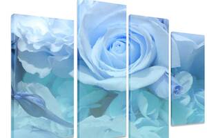 Модульная картина на холсте из четырех частей KIL Art Цветы Холодный цветок 129x90 см (M4_L_296)