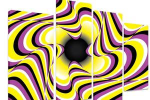 Модульная картина на холсте из четырех частей KIL Art Абстракция Спиральная абстрактность 129x90 см (M4_L_315)