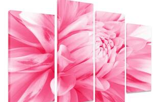 Модульна картина на полотні із чотирьох частин KIL Art Квіти Ніжні пелюстки 129x90 см (M4_L_317)