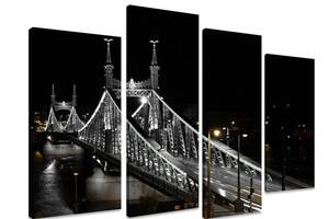 Модульна картина на полотні із чотирьох частин KIL Art Річка Чудовий міст 129x90 см (M4_L_331)