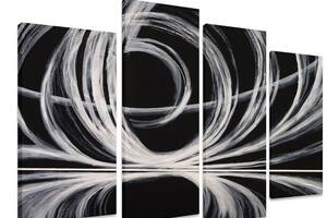 Модульная картина на холсте из четырех частей KIL Art Абстракция Вихри 129x90 см (M4_L_337)