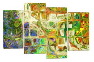 Модульная картина на холсте из четырех частей KIL Art Абстракция Структурность 129x90 см (M4_L_396)