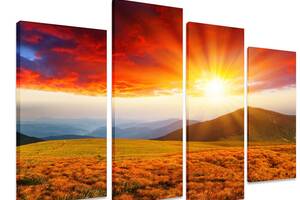 Модульная картина на холсте из четырех частей KIL Art Природа Торжество солнца 129x90 см (M4_L_413)