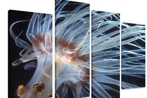 Модульная картина на холсте из четырех частей KIL Art Медуза Щупальцы 129x90 см (M4_L_494)