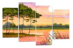 Модульна картина на полотні із чотирьох частин KIL Art Природа Мальовничий вигляд 129x90 см (M4_L_529)