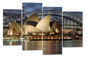 Модульная картина на холсте из четырех частей KIL Art Австралия Сиднейская опера 129x90 см (M4_L_540)