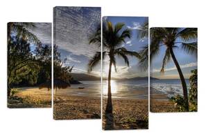 Модульная картина на холсте из четырех частей KIL Art Море Райский уголок 129x90 см (M4_L_544)
