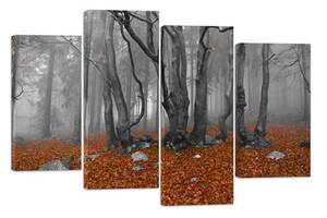 Модульна картина на полотні з чотирьох частин KIL Art Природа Моторошний ліс 129x90 см (M4_L_547)
