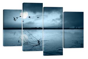 Модульна картина на полотні із чотирьох частин KIL Art Природа Холодний пейзаж 129x90 см (M4_L_550)