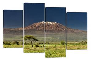 Модульная картина на холсте из четырех частей KIL Art Гора Спящий вулкан 129x90 см (M4_L_552)