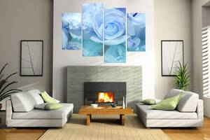 Модульная картина на холсте из четырех частей KIL Art Цветы Холодный цветок 89x56 см (M4_M_296)