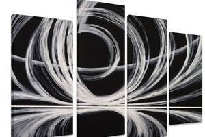 Модульная картина на холсте из четырех частей KIL Art Абстракция Вихри 89x56 см (M4_M_337)