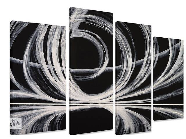 Модульная картина на холсте из четырех частей KIL Art Абстракция Вихри 89x56 см (M4_M_337)
